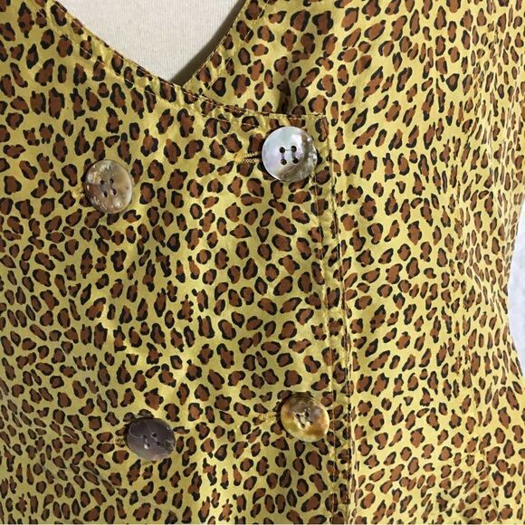 APE VTG 100% Silk Animal Print Vest Size M - Picture 4 of 8